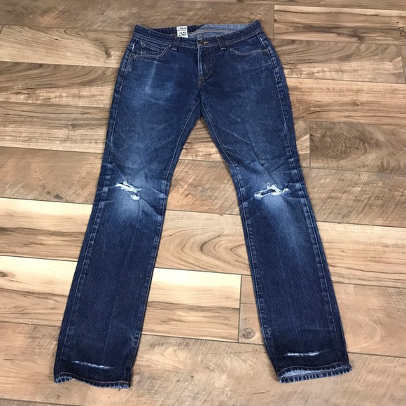 Volcom Straight Denim Jeans Mens Sz 32 X 33 Distressed - Picture 1 of 7